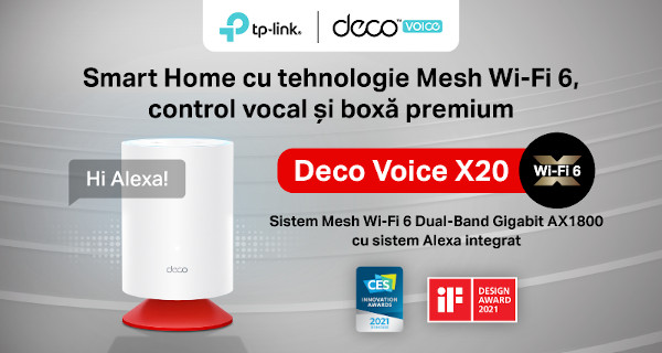 Sistem mesh Wi-Fi 6 TP-Link Deco Voice X20 - 01