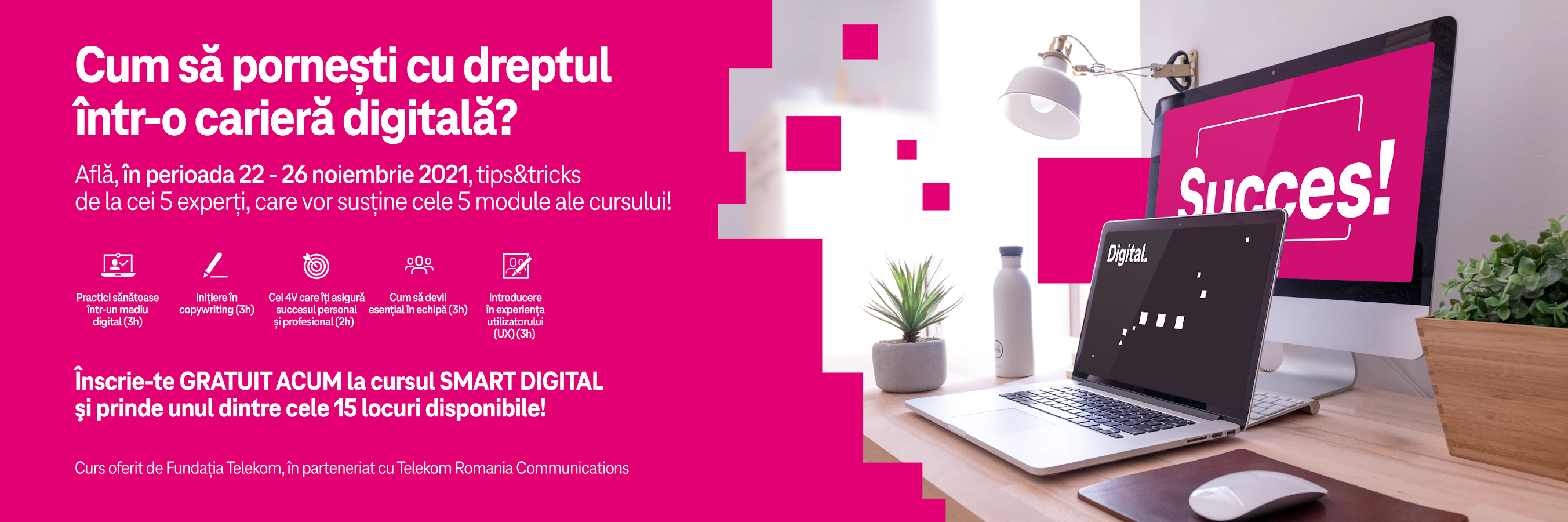 Fundația Telekom și Telekom Romania Communications oferă gratuit cursuri intensive de digitalizare pentru tineri