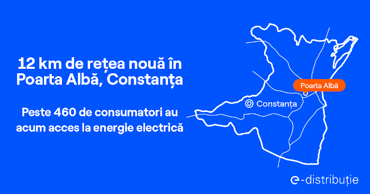 E-Distribuţie Dobrogea investește 1,6 milione de lei în extinderea rețelei electrice din localitatea Poarta Albă, în beneficiul a 460 de consumatori