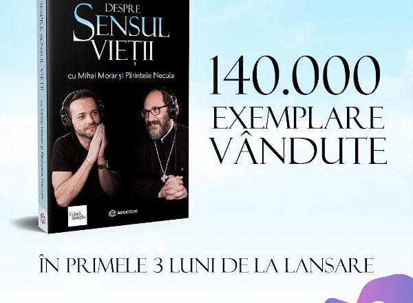 Mihai Morar și Părintele Necula stabilesc un nou record de vânzări pe piața de carte din România, depășind pragul de 140.000 de exemplare vândute din cartea publicată împreună, la 3 luni de la lansare
