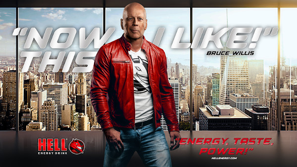 Bruce Willis, imaginea brandului HELL ENERGY pentru încă doi ani