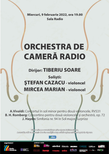 VIVALDI: Concert pentru două violoncele, la SALA RADIO