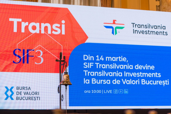 Prima ședință de tranzacționare pentru Transilvania Investments sub noua identitate de brand și noul simbol bursier la Bursa de Valori București