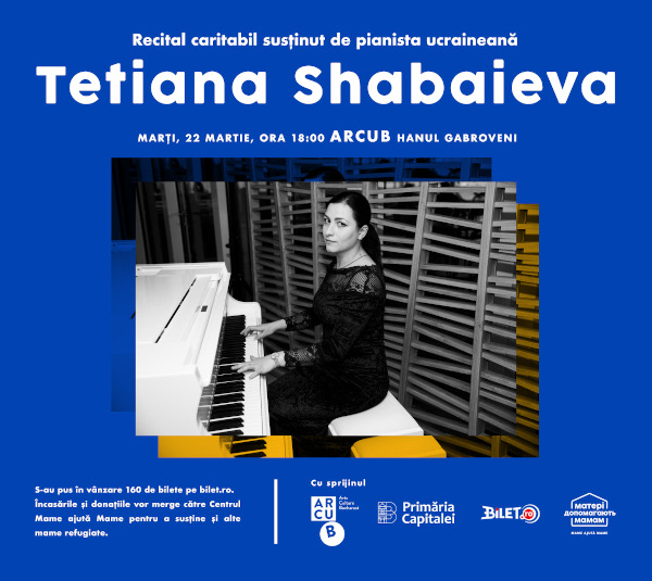 Recital caritabil în București susținut de pianistă ucraineană Tetiana Shabaieva