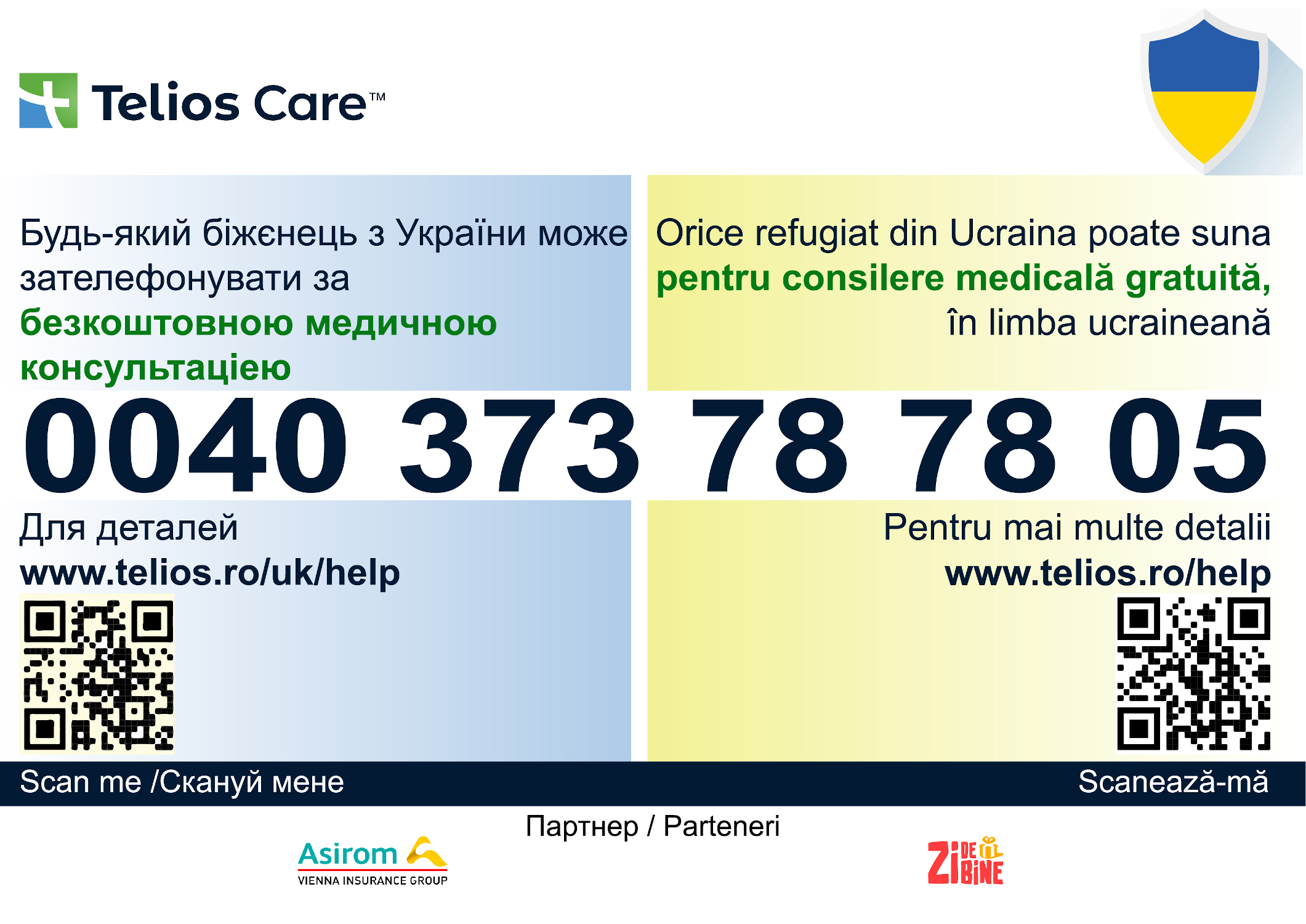 Linie telefonică gratuită pentru servicii medicale pentru refugiații din Ucraina