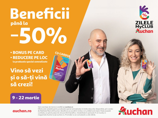 Peste 1 milion de români s-au înscris, într-un an, în programul de fidelitate MyCLUB Auchan