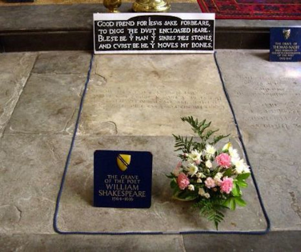 Shakespeare - piatra funerara