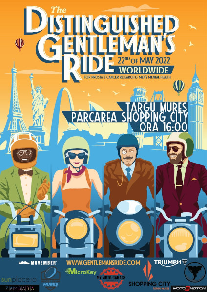 Shopping City Târgu Mureș susține Distinguished Gentlemen’s Ride, un demers mondial ce luptă împotriva cancerului de prostată
