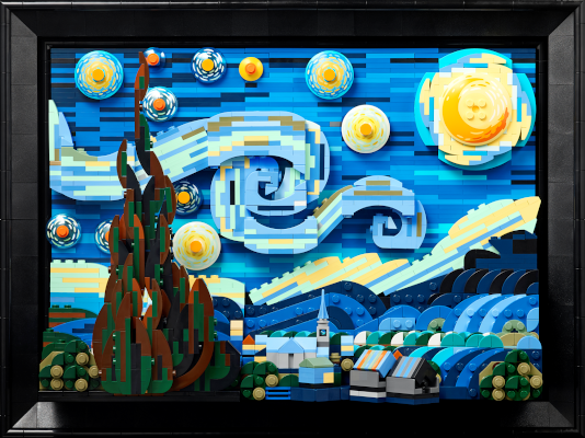 Tabloul emblematic de Vincent van Gogh reimaginat în noul set LEGO Ideas Starry Night