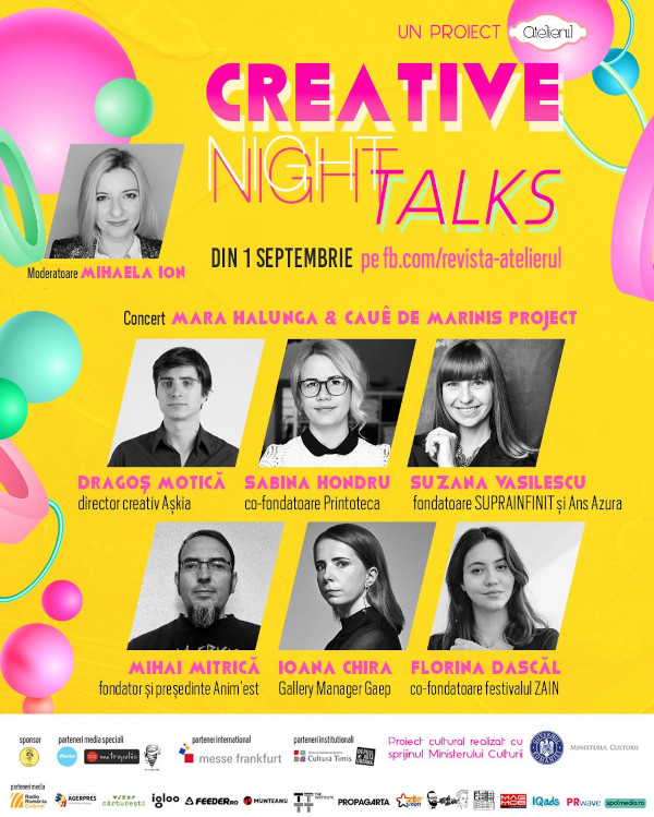 Creative Night Talks – sezonul 5: Interdisciplinaritate, artă contemporană, design de produs & industrii creative