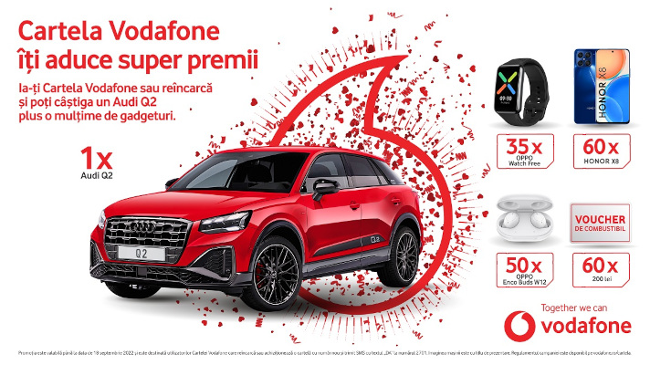 Vodafone România Audi q2 tombola Super Premii la Cartela Vodafone