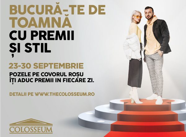Colosseum Mall organizează campania “Bucură-te de toamnă cu premii și stil” și oferă clienților șansa de a câștiga zilnic premii atractive