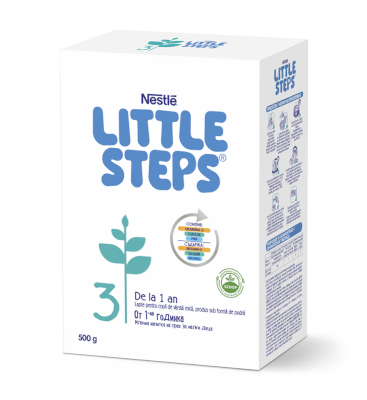 Nestlé LITTLE STEPS® 3 lapte pentru copiii de vârstă mică în ambalaj din carton reciclabil