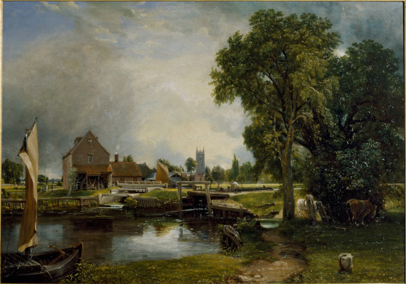 Dedham Lock & Mill; by John Constable (1776 - 1837); English; 1820. Oil on canvas.