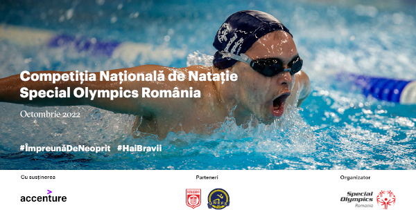 Competiția Națională de Natație Special Olympics România aduce la start 60 de sportivi cu dizabilități intelectuale