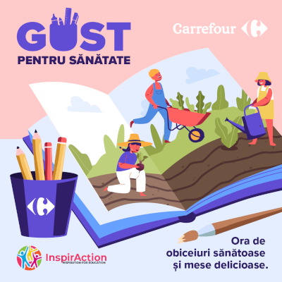 Carrefour România demarează, alături de Asociația InspirAction, programul educațional “Gust pentru sănătate. Ora de obiceiuri sănătoase și mese delicioase”, în 7 școli din 5 orașe din țară