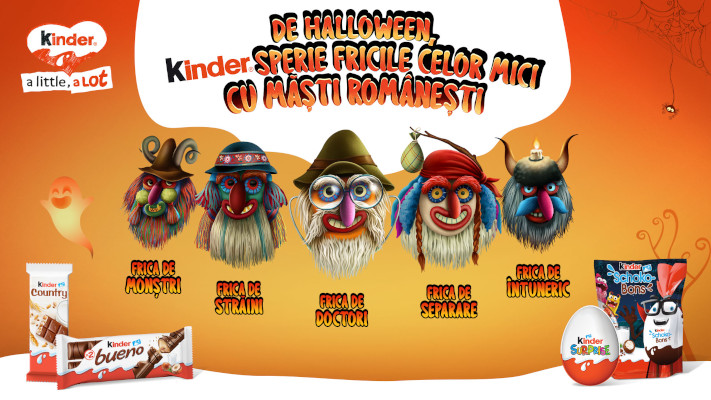 De Halloween, Kinder sperie fricile celor mici cu măști românești
