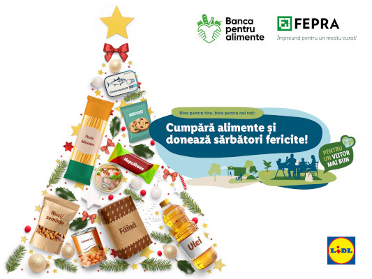 Sprijin pentru persoanele vulnerabile din România: Lidl România împreună cu Rețeaua Băncilor pentru Alimente organizează și în acest an o colectă de alimente în perioada sărbătorilor de iarnă