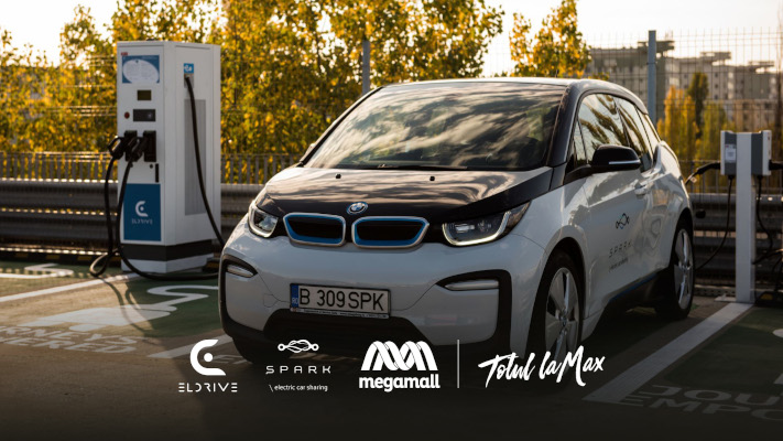 Mega Mall București anunță parteneriatul cu serviciul de car-sharing SPARK și amenajează stații de încărcare Eldrive pentru șoferii eco-friendly