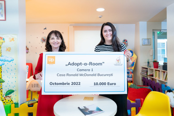 Up România sponsorizează cazarea părinților cu copii internați pe termen lung, ca partener al Fundației pentru Copii Ronald McDonald București