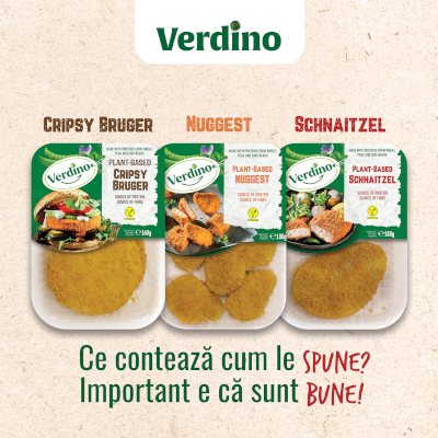 Verdino Green Foods “Crispy Burger”, “Schnitzel” și “Nuggets”