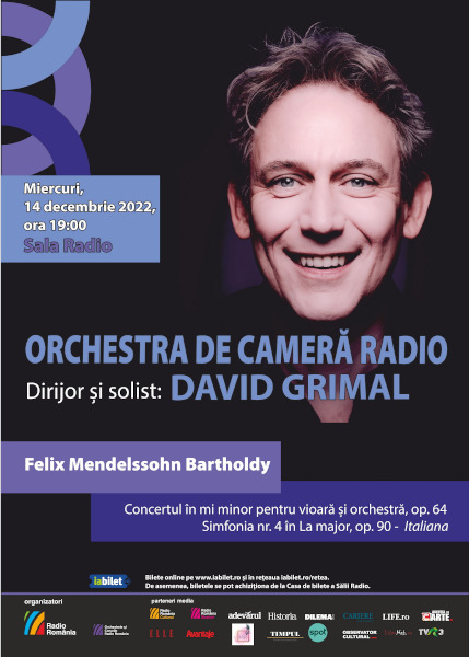 Violonistul francez DAVID GRIMAL, invitat special la Sala Radio
