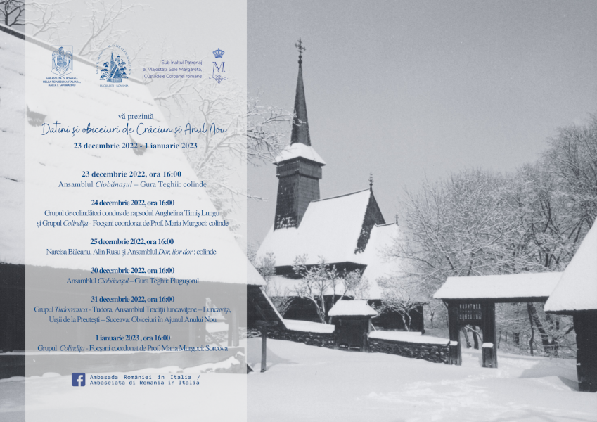„Datini și obiceiuri de Crăciun și Anul Nou” un proiect prezentat in mediul online de Ambasada României în Republica Italiană