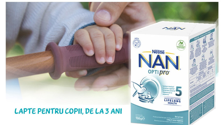 Nestlé lansează un nou produs pe bază de lapte – NAN® OPTIPRO® 5, pentru copiii de la 3 ani, un produs susținut de Societatea Română de Pediatrie