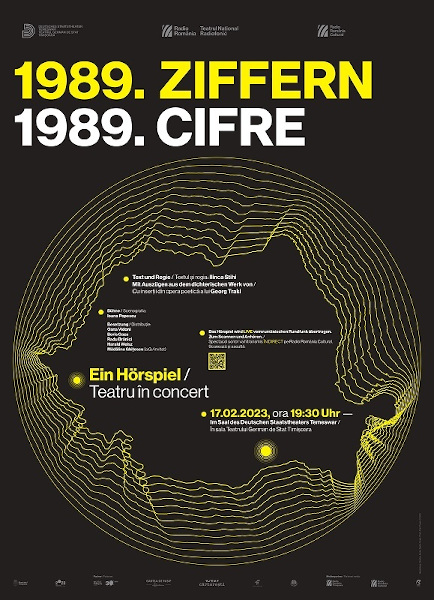 În ziua lansării Capitalei Culturale Europene, Radio România Cultural difuzează în direct spectacolul “1989. CIFRE”, produs de Teatrul Național Radiofonic și Teatrul German din Timișoara
