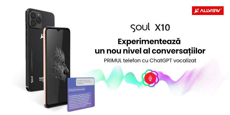 Allview Soul X10 primul telefon cu asistent vocal AVI cu ChatGPT integrat vocalizat în limba română