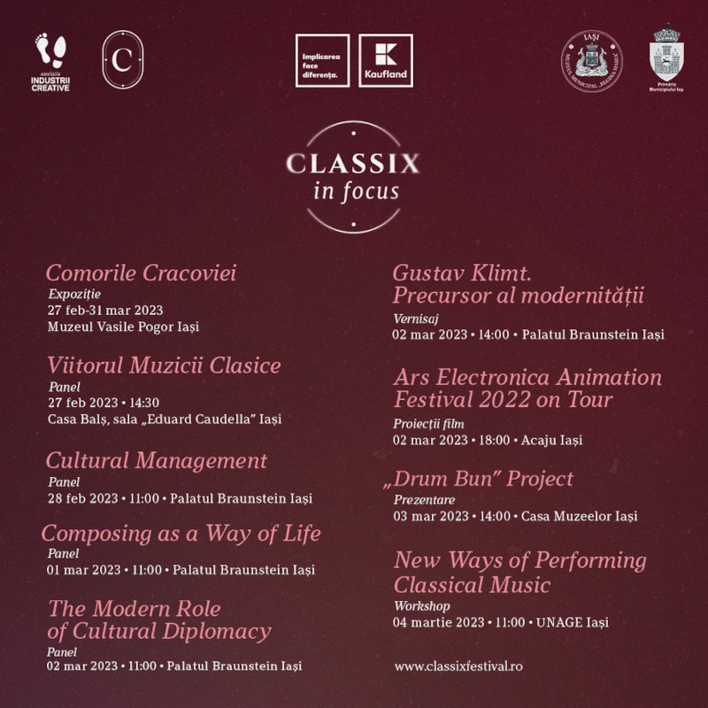 Pe 26 februarie debutează Classix Festival 2023 – Programul Classix in Focus –