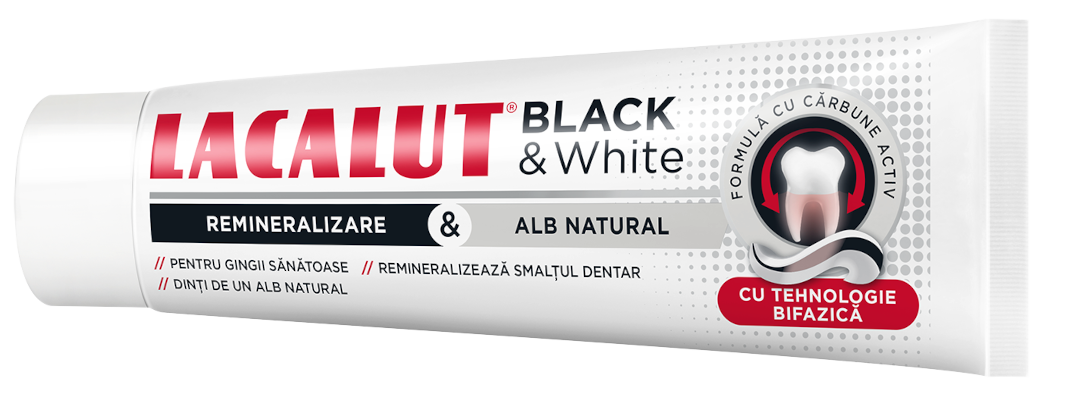 Dinți sănătoși și de un alb natural cu LACALUT® BLACK & White