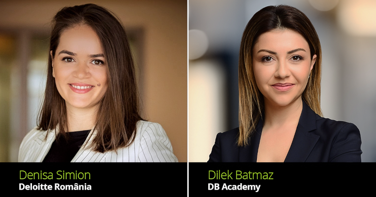 Denisa Simion, Manager Servicii Corporate Forensics, Deloitte România, și Dilek Batmaz, fondator al platformei de e-learning DB Academy
