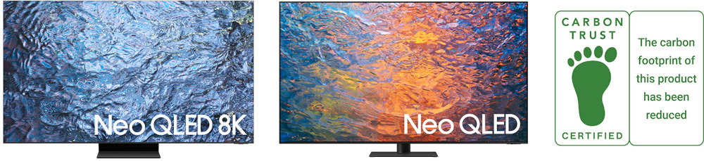 Gama de televizoare Samsung Neo QLED a anului 2023, certificată pentru „reducerea emisiilor de CO2” de către Carbon Trust