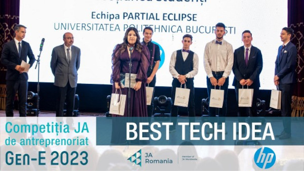 O echipă de la Universitatea Politehnică București a primit marele premiu în cadrul competiției JA de antreprenoriat Gen-E, ediția 2023