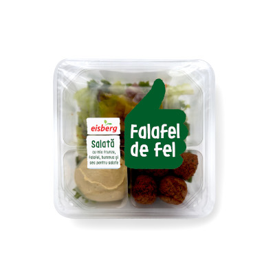 Eisberg salata ready to eat Falafel ambalaj reciclabil