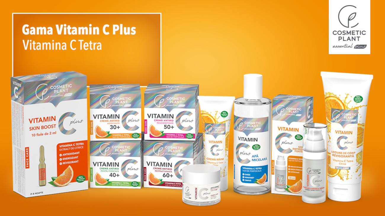 COSMETIC PLANT relansează gama Vitamin C Plus – 3 produse noi și un design reînnoit