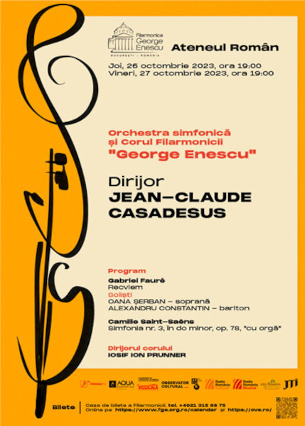 Marele dirijor Jean-Claude Casadesus la Filarmonica “George Enescu”