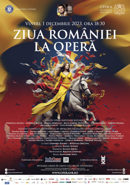 Arii, lied-uri și duete din creația românească la Opera Națională București, de Ziua Națională a României, cu sprijinul UCMR