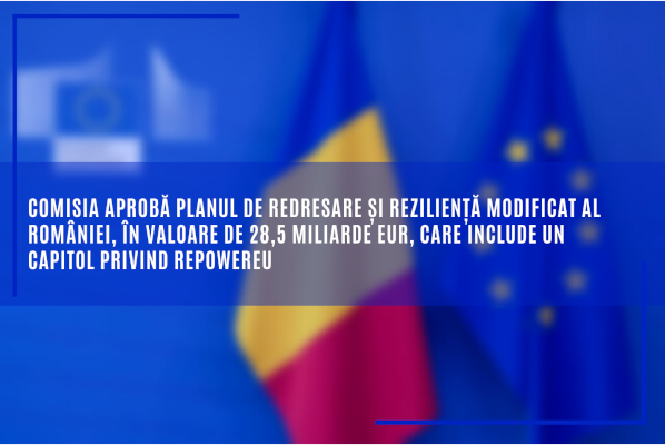 Comisia aprobă planul de redresare și reziliență modificat al României, în valoare de 28,5 miliarde EUR, care include un capitol privind REPowerEU