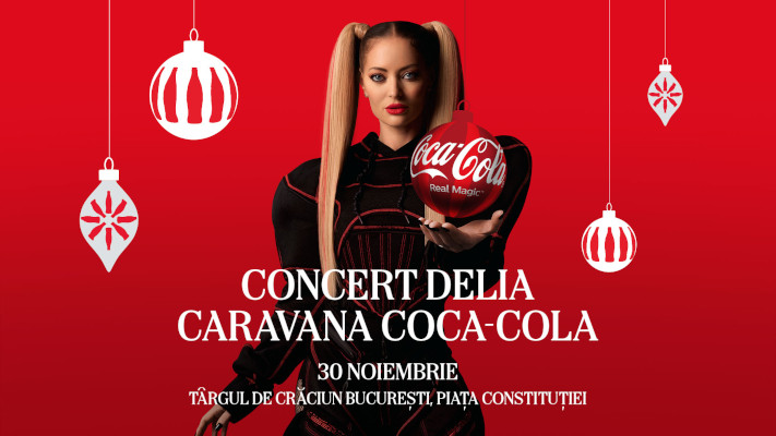 Caravana Coca-Cola de Crăciun pornește la drum cu o experiență surpriză: un super concert Delia în Piața Constituției 
