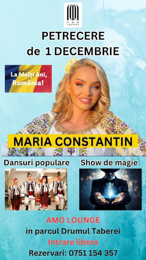Petrece românește pe 1 decembrie alături de Maria Constantin la AMO Lounge