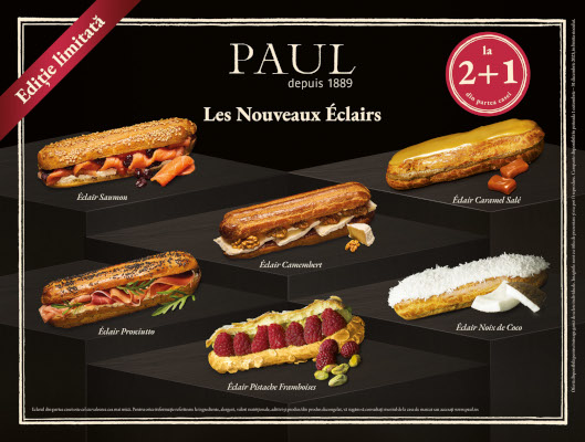 PAUL reinventează un desert de origine franceză și introduce în meniu trei sortimente de eclere sărate, în ediție limitată