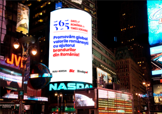 Brandurile și valorile românești vor invada Times Square timp de 365 de zile 