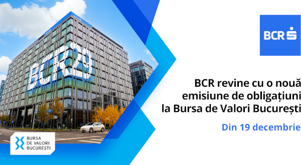 BCR listeaza la Bursa de Valori Bucuresti o noua emisiune de obligatiuni ridicand astfel la 8.8 miliarde lei valoarea tuturor emisiunilor sale de obligatiuni listate pana acum la bursa