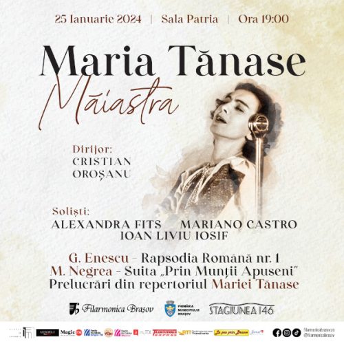 Muzica Mariei Tănase, joi seară la Filarmonica Brașov