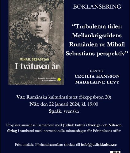 „De două mii de ani”, lansarea traducerii în limba suedeză a cărții lui Mihail Sebastian