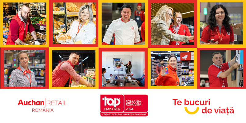 Auchan România își reconfirmă titlul de „Angajator de top” și în 2024