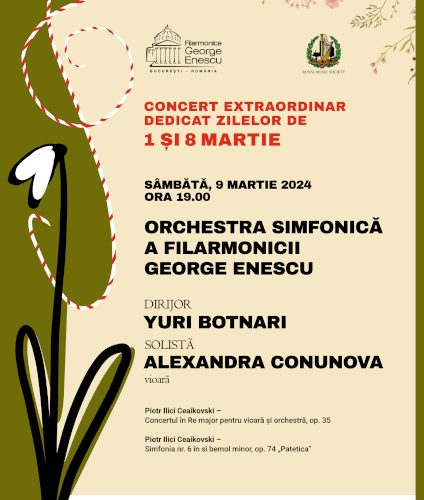 Yuri Botnari în concert extraordinar Ceaikovski la Ateneul Român, pe 9 martie