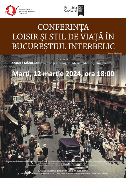 afis Loisir și stil de viață în Bucureștiul interbelic